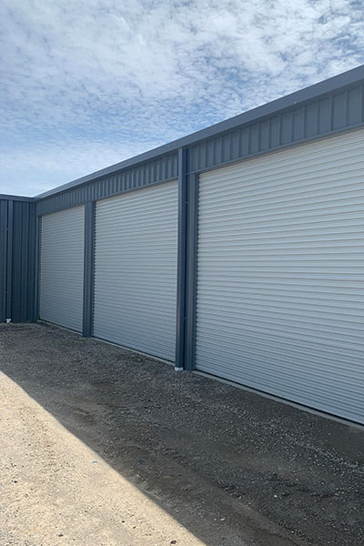 View of 3 storage units site by side at Store It Safe Pakenham.