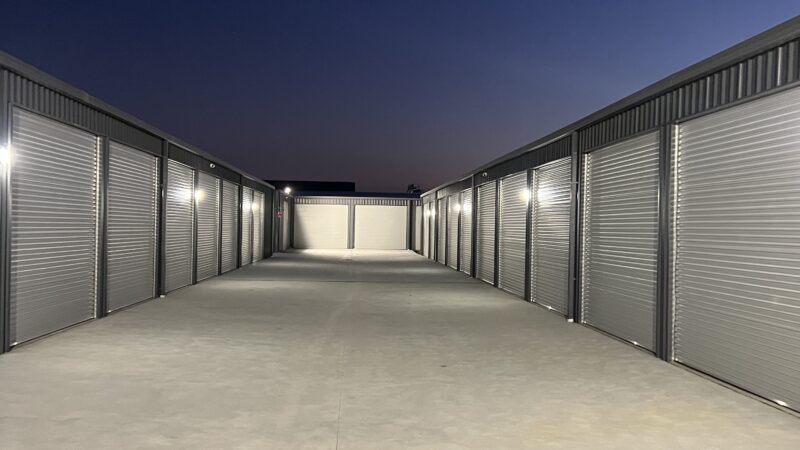 Wide angle view of a selection of the storage units demonstrating the wide variety available in Pakenham.