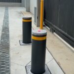 Automatic bollards parts of the security stack at the Pakenham storage facility.